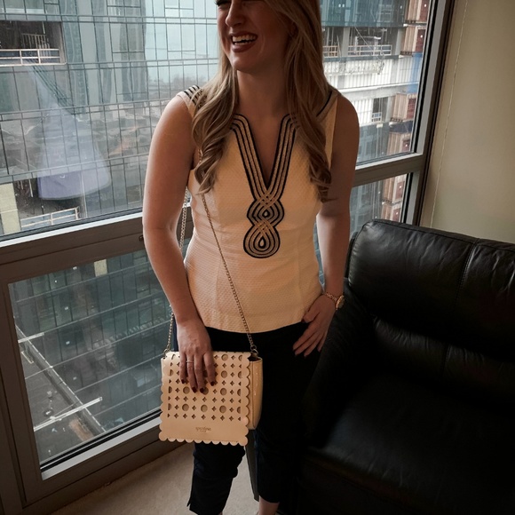 Ann Taylor Blue Cropped Dress Pant - Picture 3 of 4